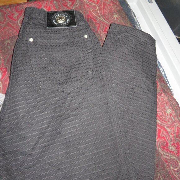 Versace Jeans Couture Straight Leg Quilted Cotton Jeans Pants 30 44 Italian US 8 - Picture 1 of 8